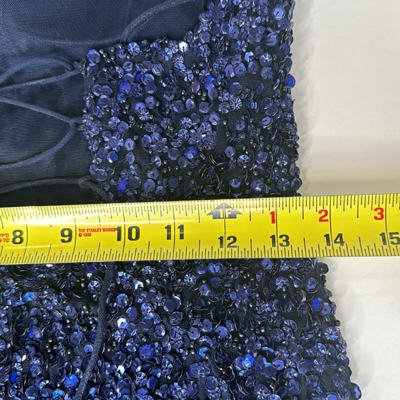 Sherri Hill Long Formal Gown Prom Dress Size 6 Sequin Spaghetti Strap - Picture 12 of 14